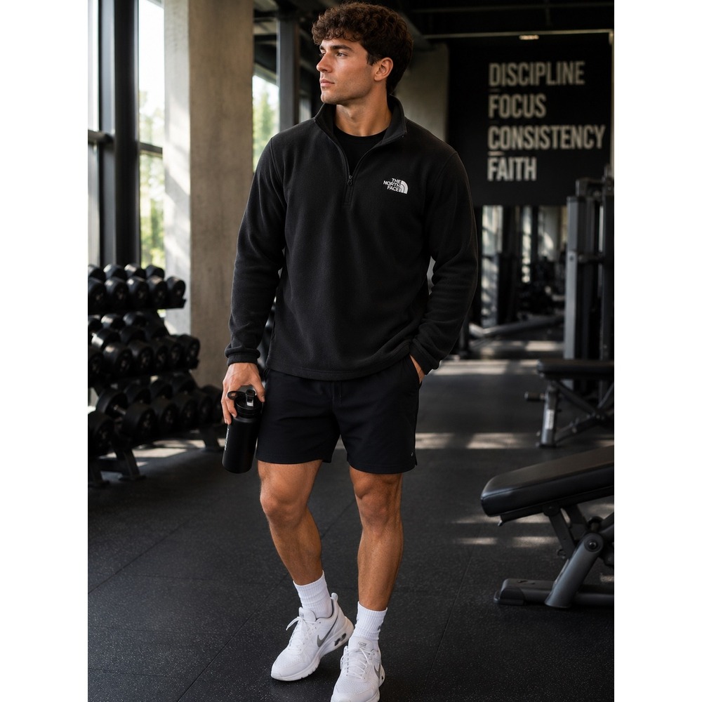 The North Face Mens Black TKA 100 Glacier Quarter Zip Fleece Pullover XXL